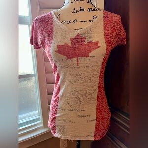 Women's Red Maple Leaf Graphic Top